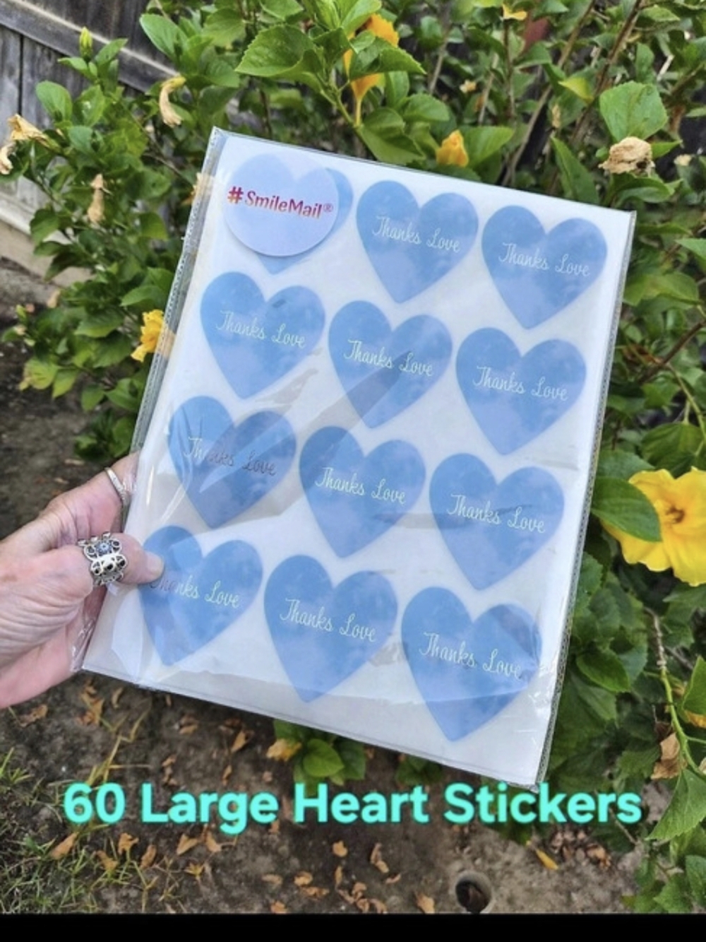 NEW 60ct Cloud Tie Dye Heart Packaging Stickers - Large (2.5" × 2.5")